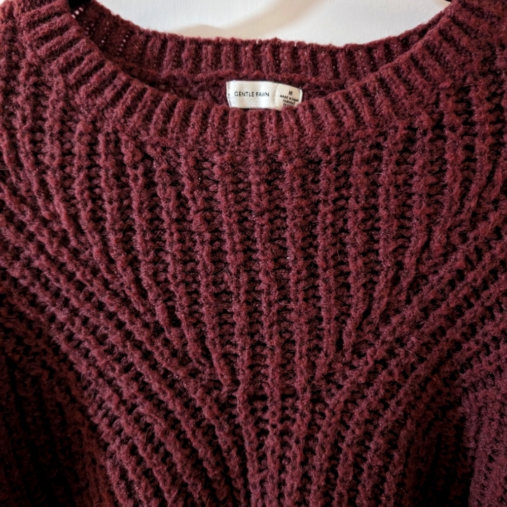 Plum crop top knit sweater